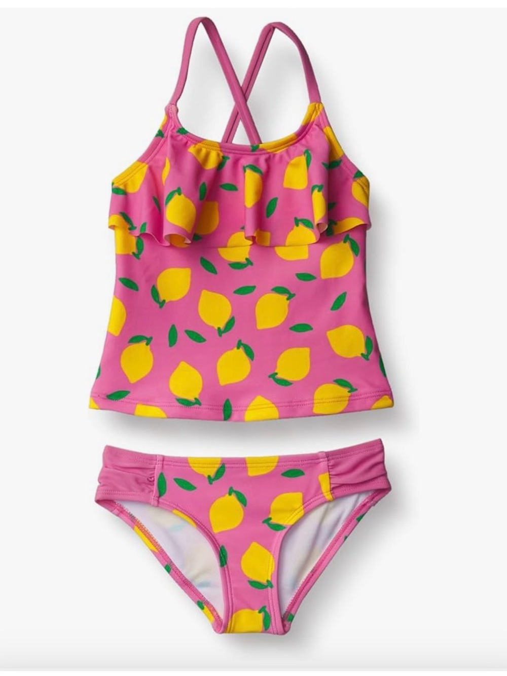 Kanu Surf Pink and Yellow Lemon Print Tankini Set